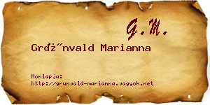 Grünvald Marianna névjegykártya